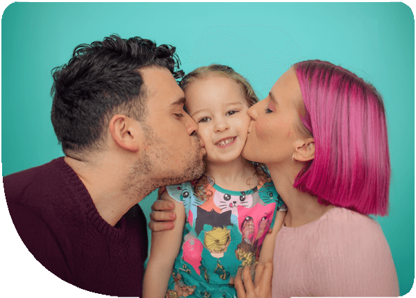 Happy parents with their daughter